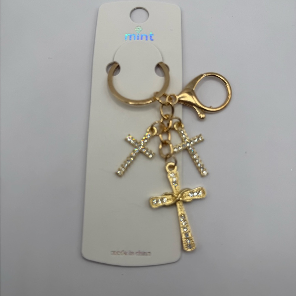 Mint Gold Cross Charm Key Holder